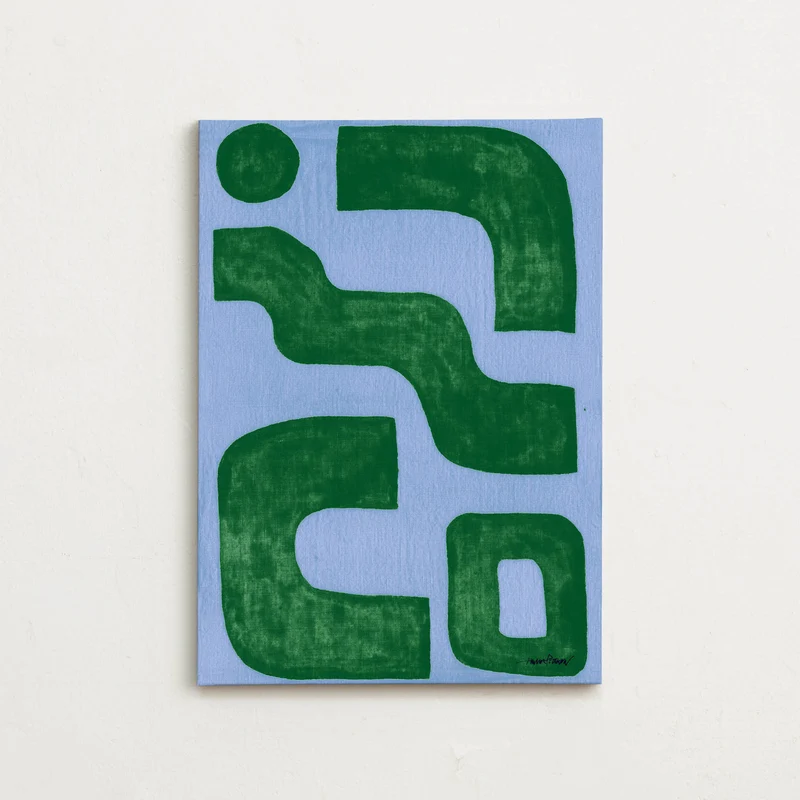 Canvas - Linen blue green