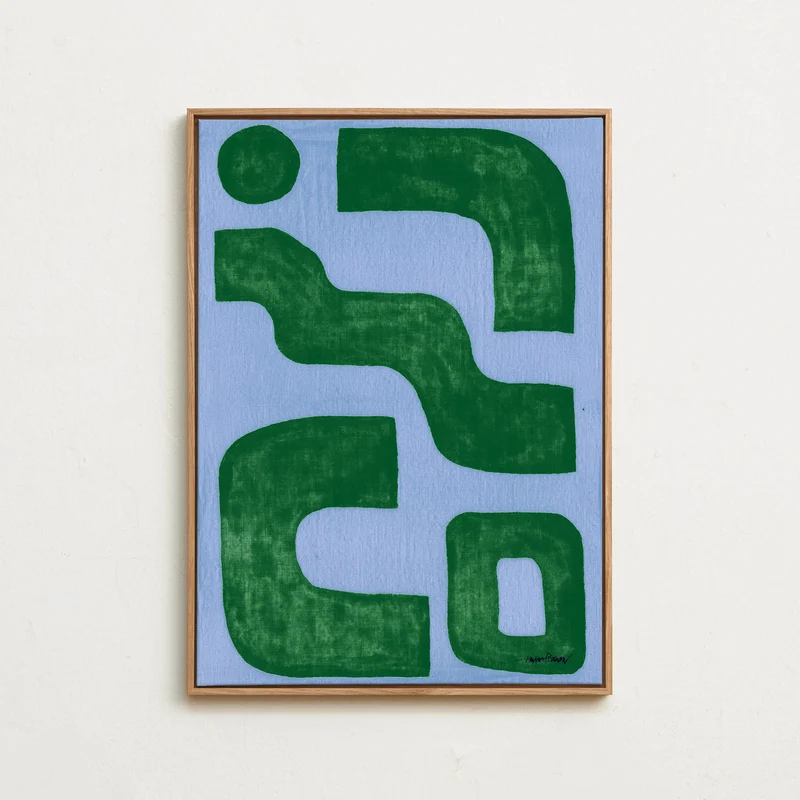 Canvas - Linen blue green