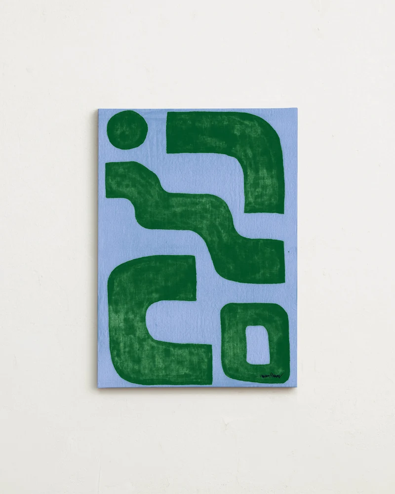 Canvas - Linen blue green