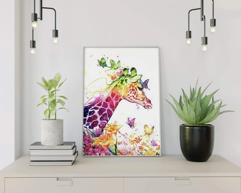 Malen nach Zahlen Bunte Giraffe