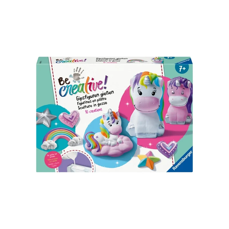 Ravensburger | BeCreative Gipsfiguren Einhorn Bastelset mit Gipsformen und Farben