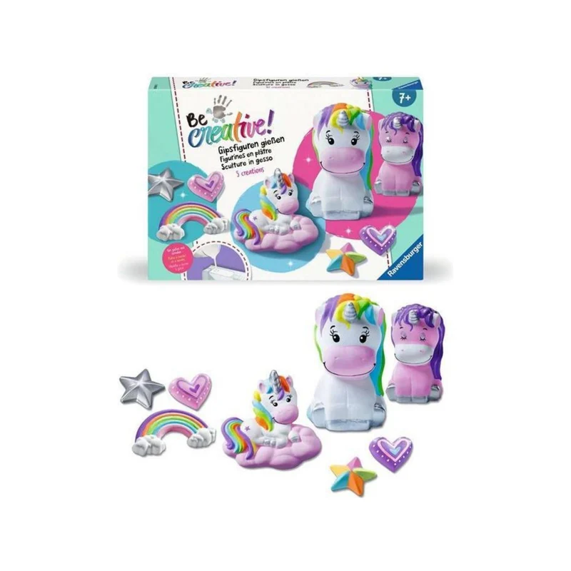 Ravensburger | BeCreative Gipsfiguren Einhorn Bastelset mit Gipsformen und Farben