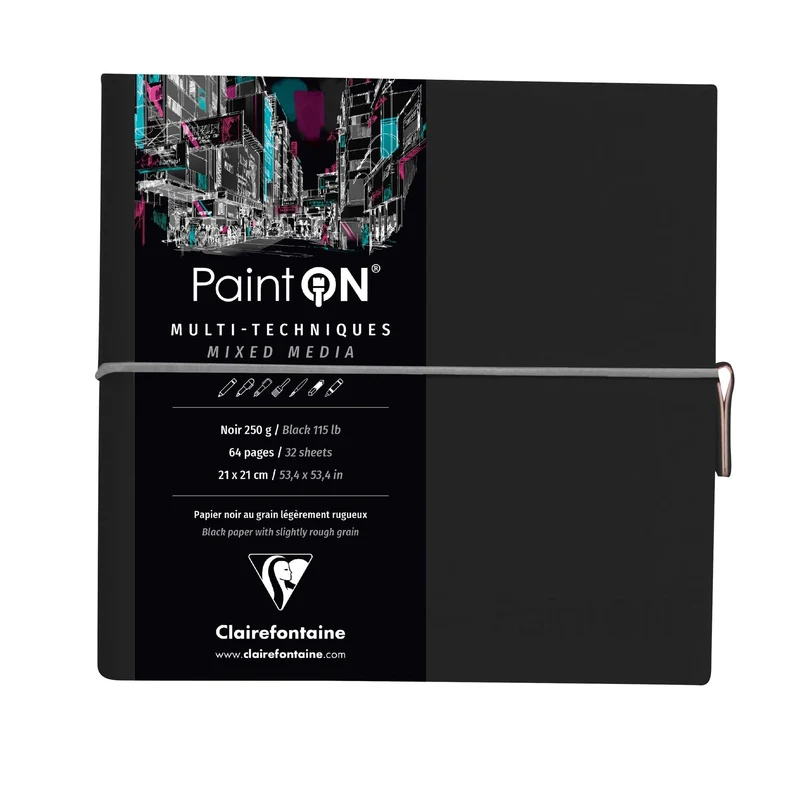 Mixed Media Block CLAIREFONTAINE Paint'On 250 g/m² 19 x 19 cm - 32 Blatt