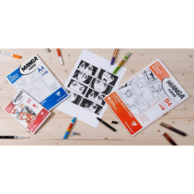 CLAIREFONTAINE Manga Layout Block 100 g/m² A5 – A3 - 50 Blatt