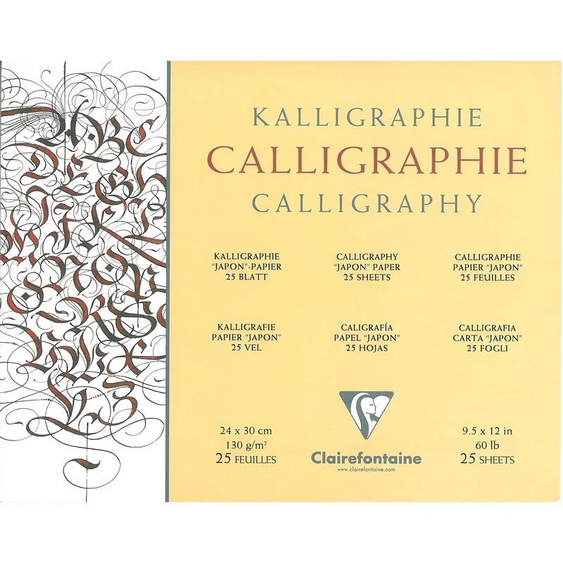 CLAIREFONTAINE Kalligraphie-Block Ivory 130 g 25 Blatt - 24 x 30 cm