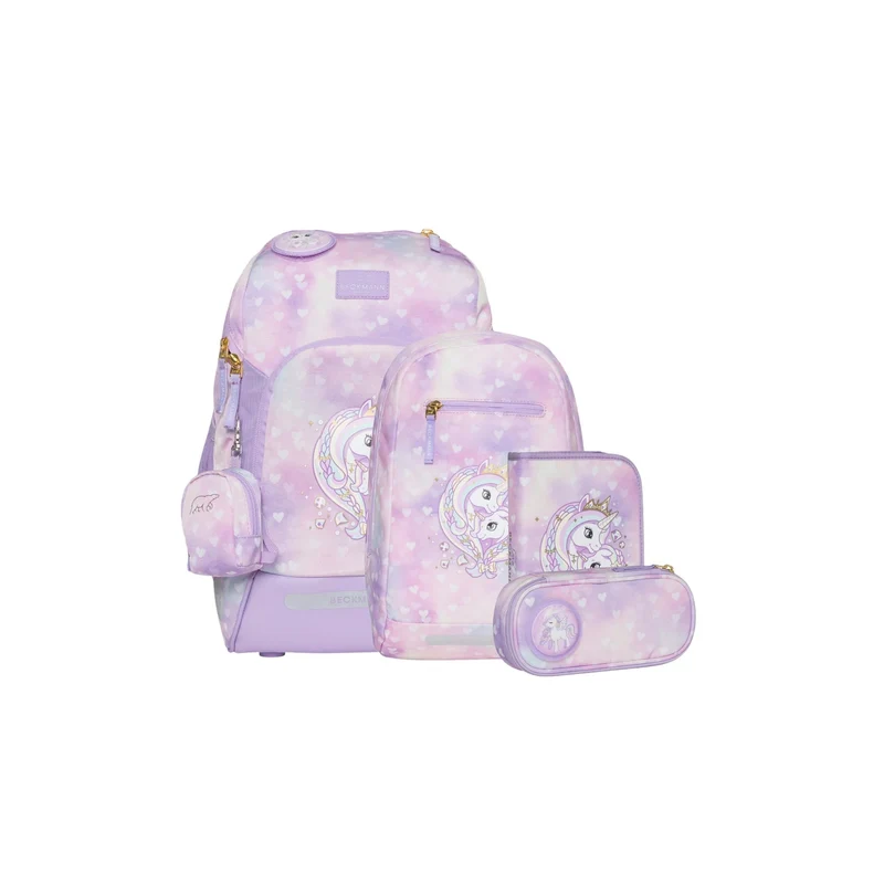 Beckmann | Schulrucksack-Set Active Air FLX 6-teilig - Unicorn Princess Purple