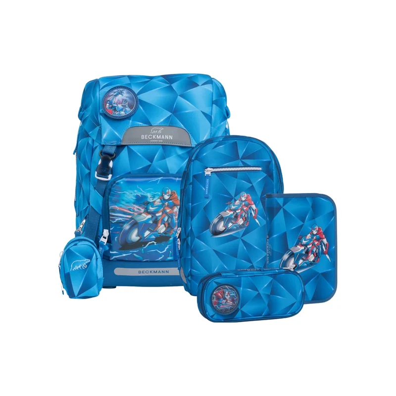 Beckmann | Schulrucksack-Set Classic 6-teilig - Blue Lightning