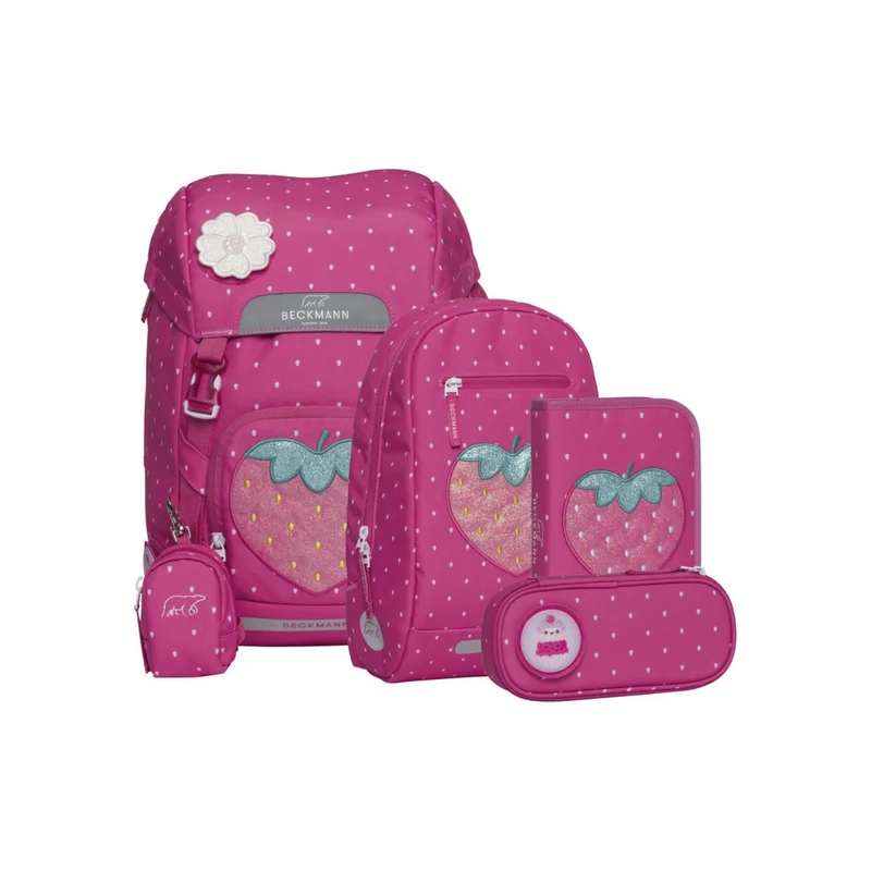 Beckmann | Schulrucksack-Set Classic 6-teilig - Strawberry