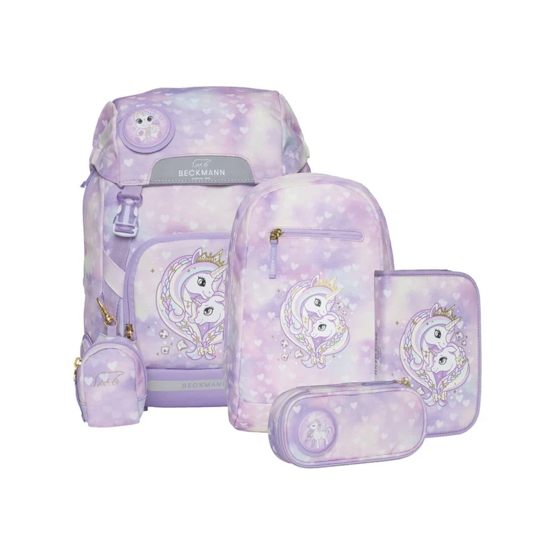 Beckmann | Schulrucksack-Set Classic 6-teilig - Unicorn Princess Purple