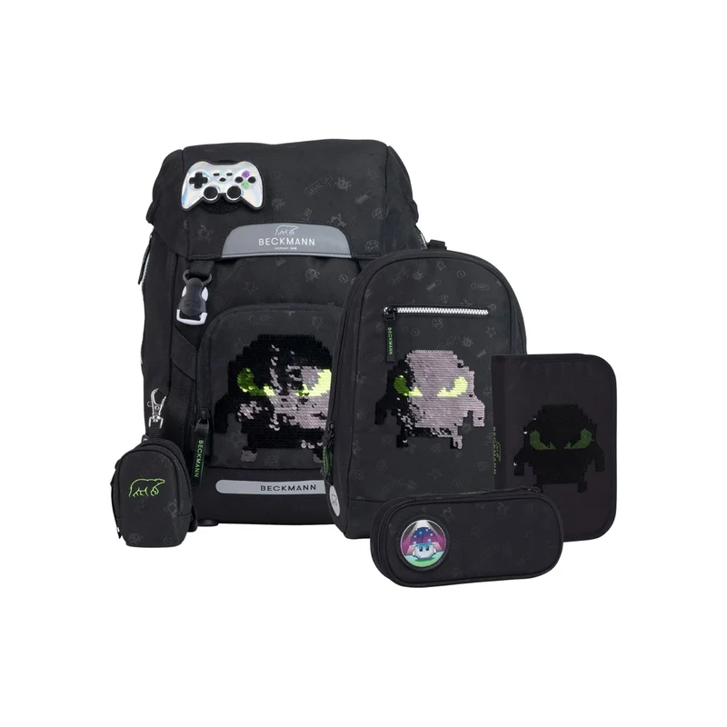 Beckmann | Schulrucksack-Set Classic 6-teilig - Pixel