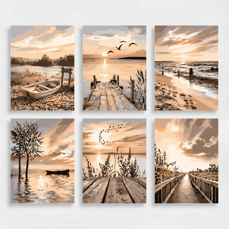 Golden Hour Lakeside - Mini Paint by Numbers Set