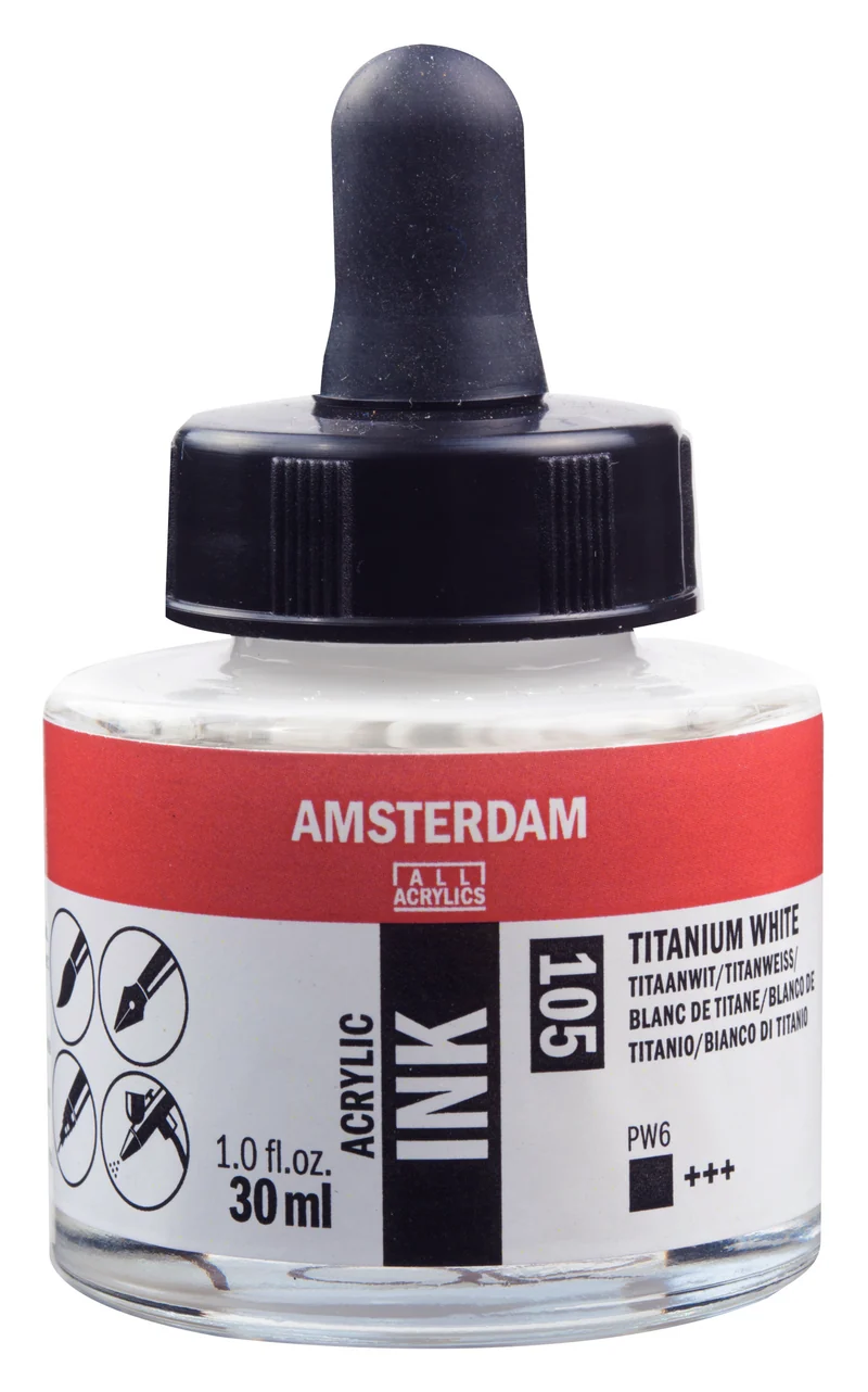 Royal Talens AMSTERDAM Acrylic Ink - Titanweiß 105 (30ml)