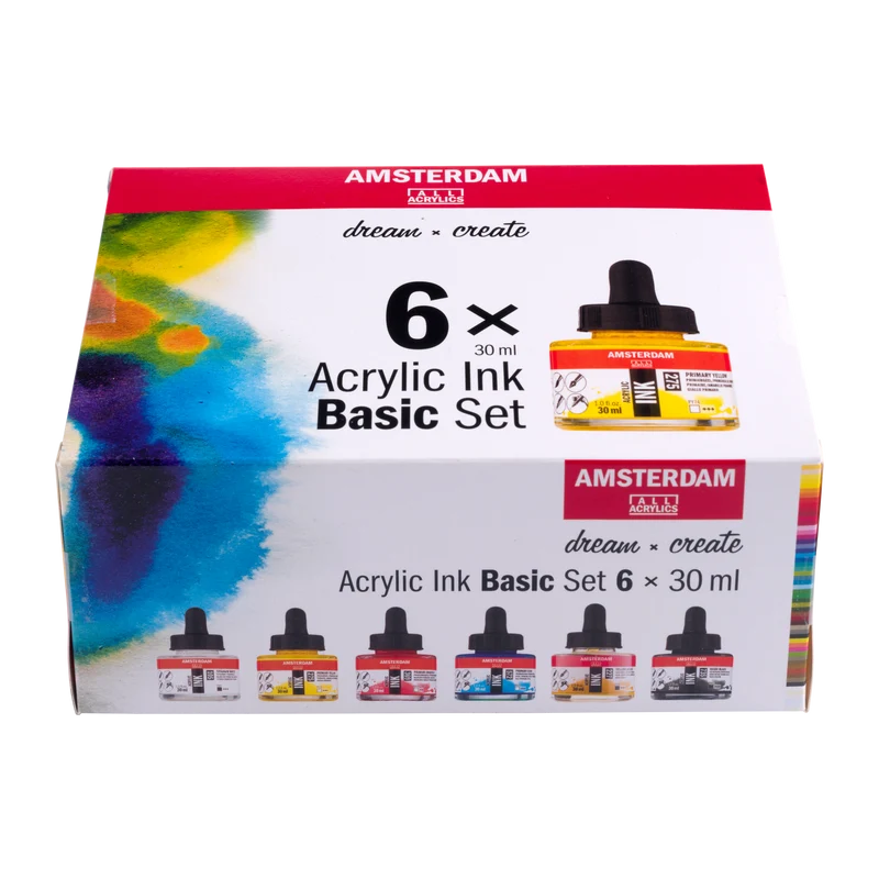 Royal Talens AMSTERDAM Acrylic Ink - BASIC SET (6x30ml)