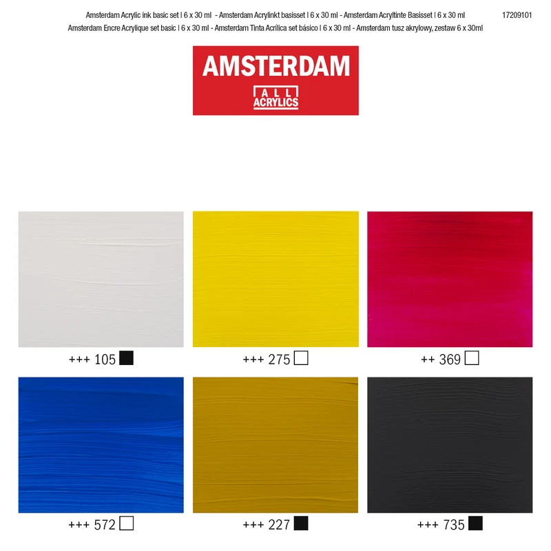 Royal Talens AMSTERDAM Acrylic Ink - BASIC SET (6x30ml)