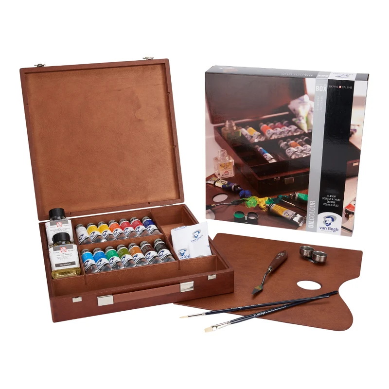 VAN GOGH Holzkoffer-Set Ölfarbe INSPIRATION (14x40 ml-Tuben + Zubehör)