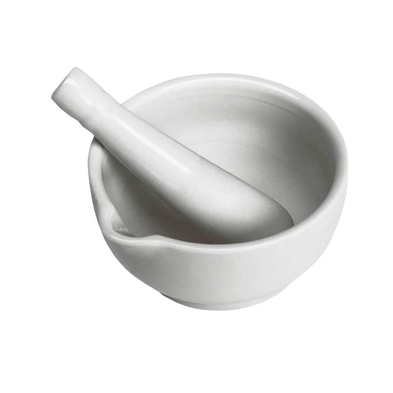Honsell | Porzellan-Mörser 12 cm robuster Mörser mit Stössel für Pigmente & Künstlerfarben