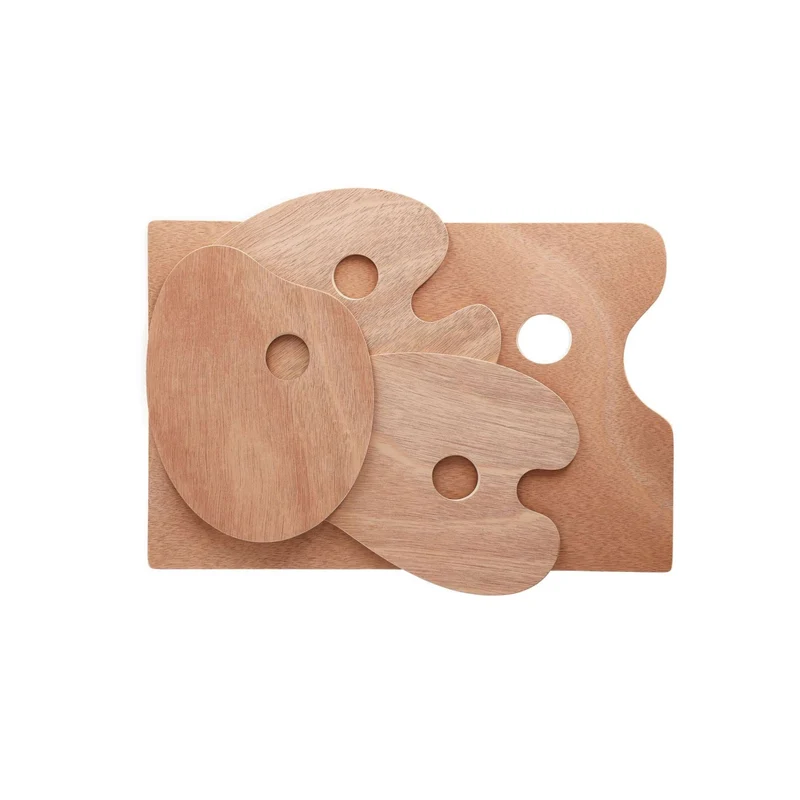 Honsell | Farbpaletten aus Holz Oval & Rechteckig in 4 Grössen für Künstlerfarben