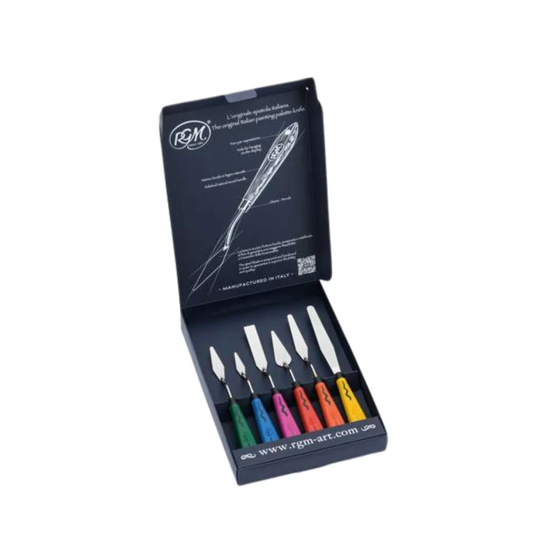 Honsell | Malmesser 6er Set mit farbigen Griffen ein flexibles Künstler-Malmesser Set
