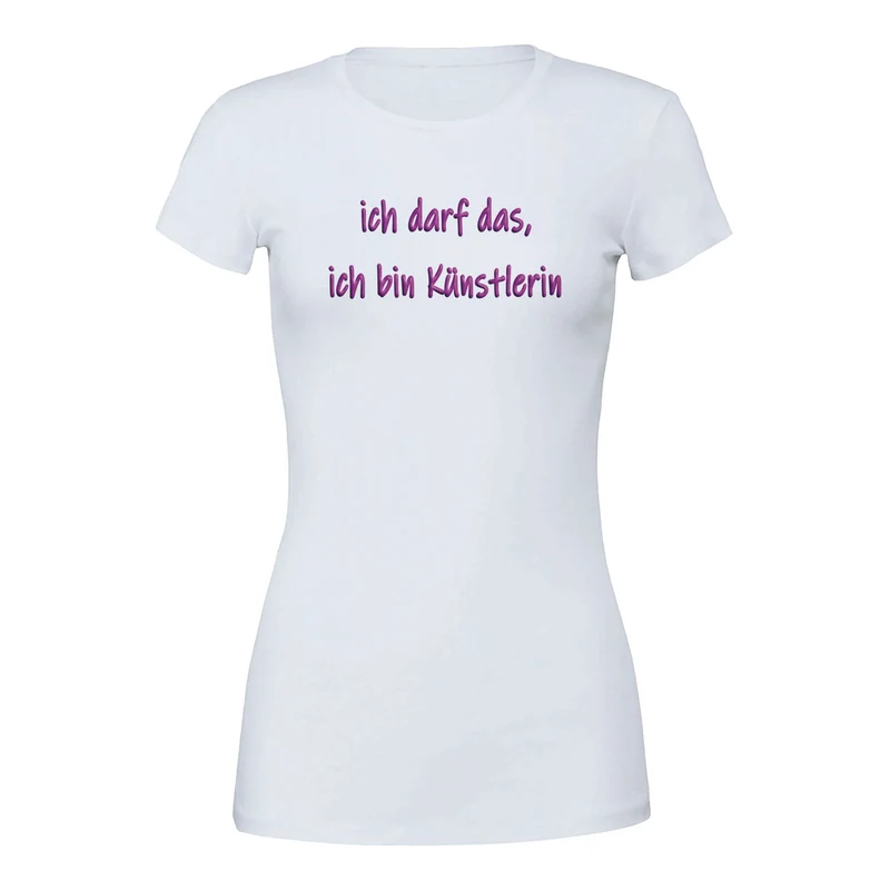 ICH DARF DAS, ICH BIN KÜNSTLERIN - Premium Womens Crewneck T-shirt | Bella + Canvas 6004