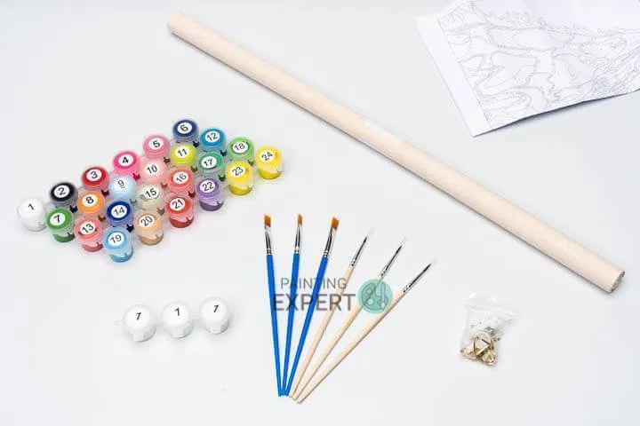 Malen nach Zahlen Kaninchen mit grünem Halstuch