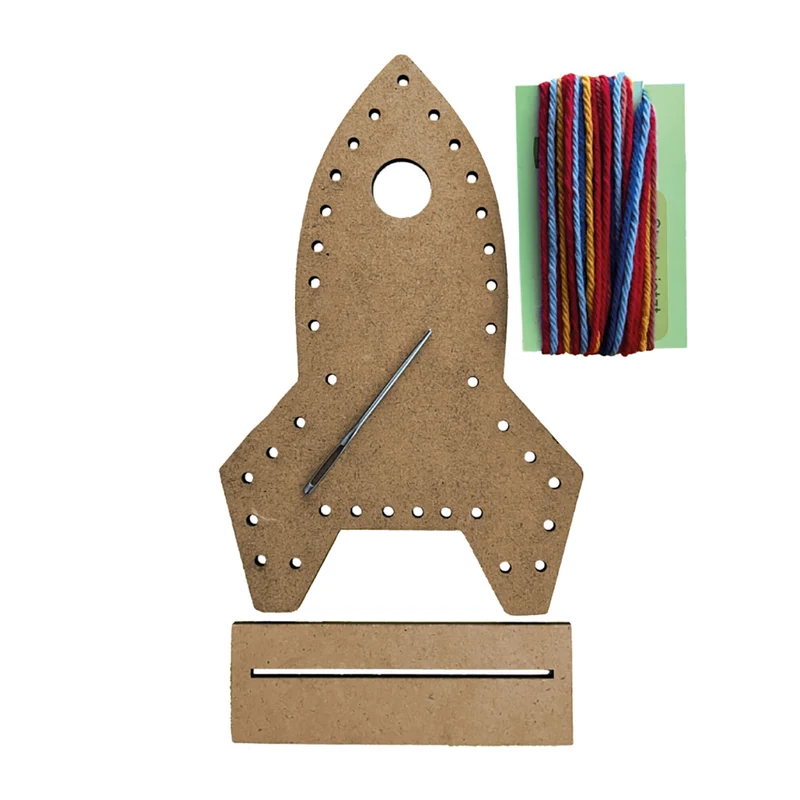 Bastelset Rakete - Sticken für Kinder