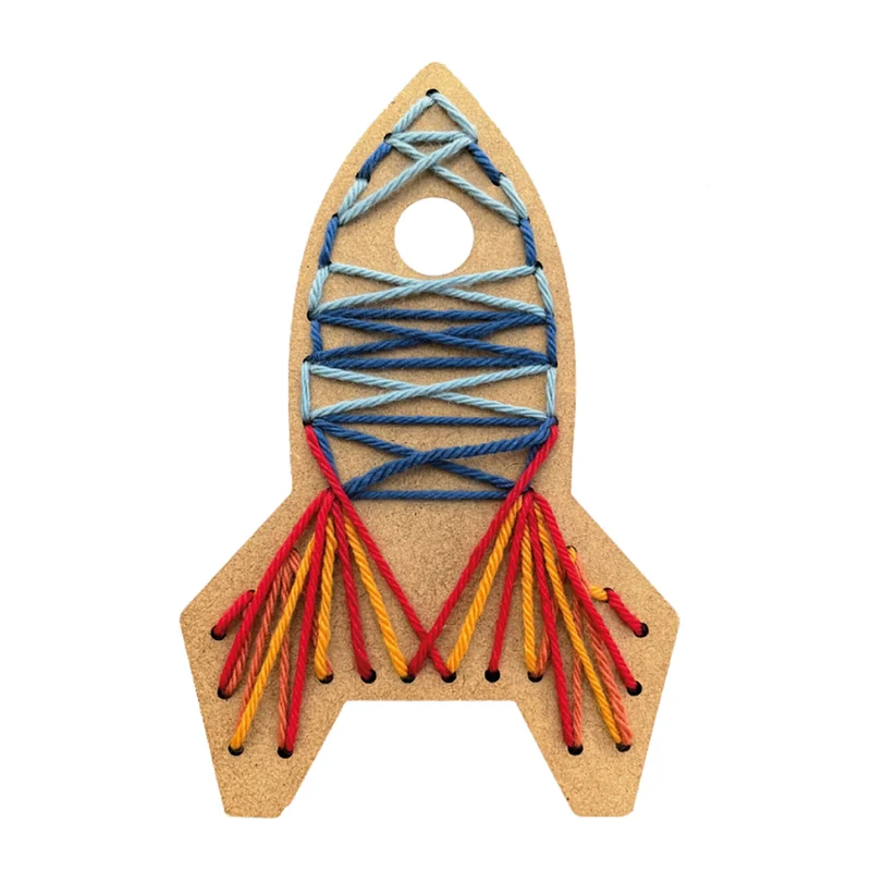Bastelset Rakete - Sticken für Kinder
