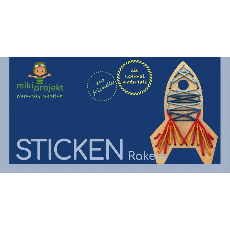 Bastelset Rakete - Sticken für Kinder