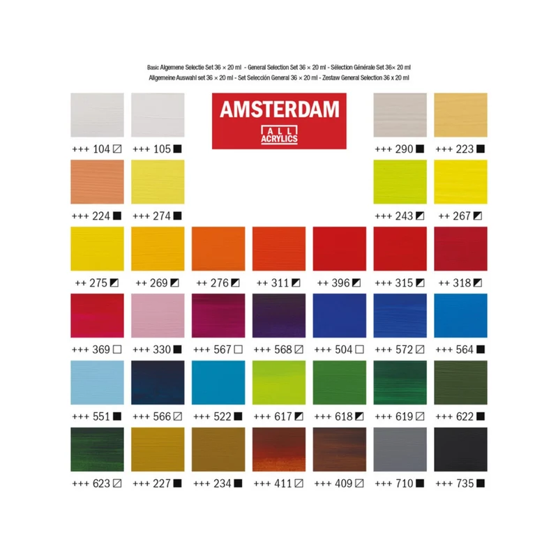 Amsterdam | Acrylic Acrylfarben Set 36 × 20 ml hochpigmentiert & lichtecht