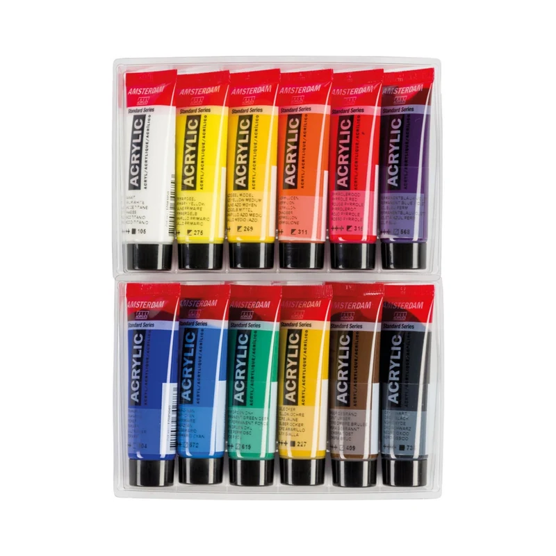 Amsterdam | Acrylic – Acrylfarben Set 12 × 20 ml, hochpigmentiert & lichtecht