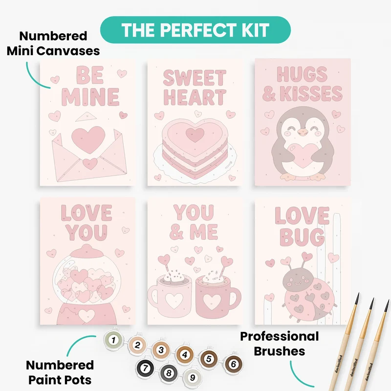 Valentine's Sweethearts - Mini Paint by Numbers Set