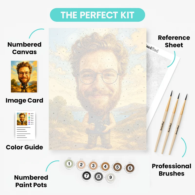 Overlook Photographer Bobblehead - Custom Paint by Numbers Kit