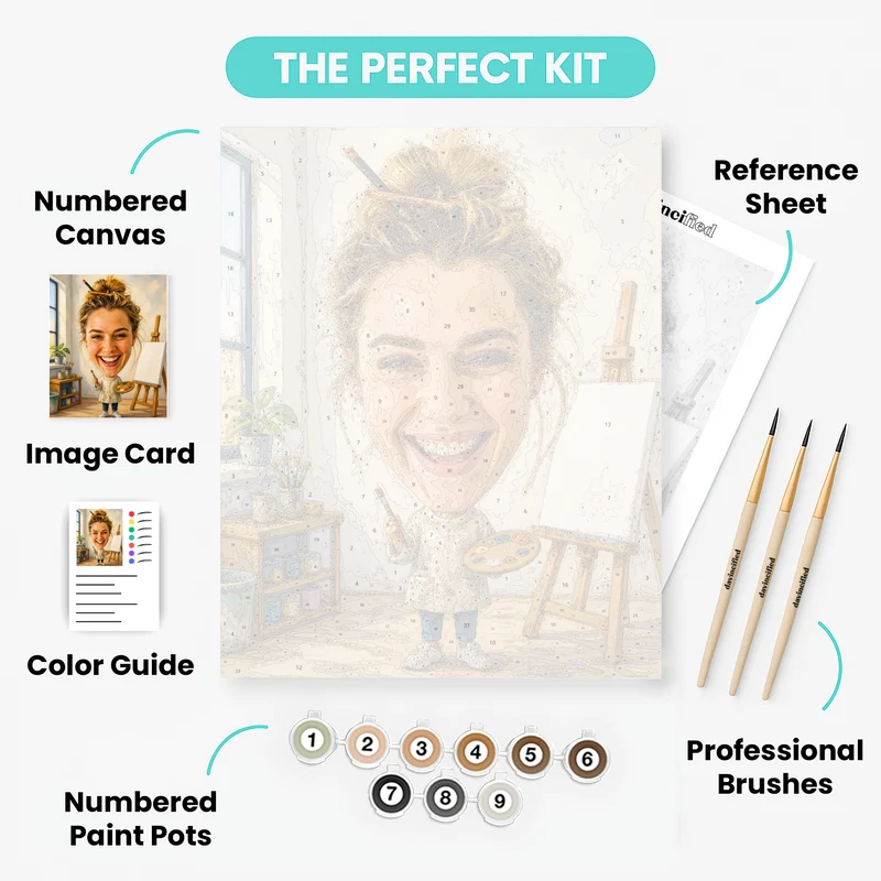 Studio Artist Bobblehead - Custom Paint by Numbers Kit