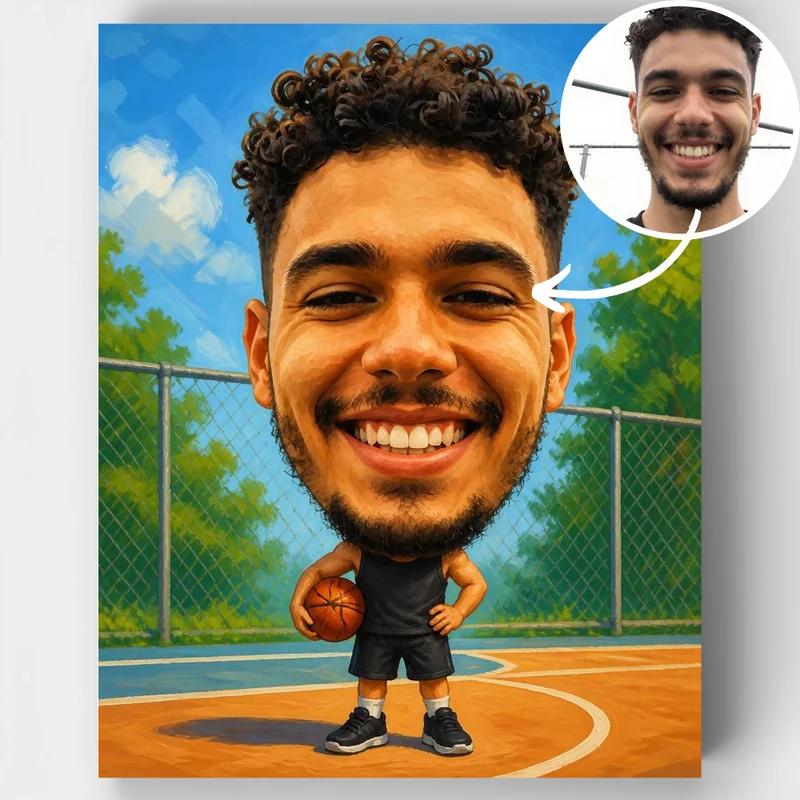 Basketball Star Bobblehead - Custom Paint by Numbers Kit