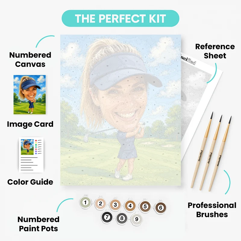 Golf Swing Bobblehead - Custom Paint by Numbers Kit