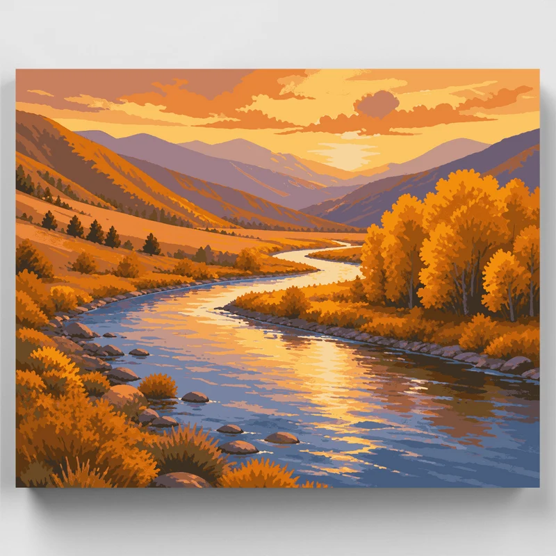 Golden Trout River Valley - Paint by Numbers Kit