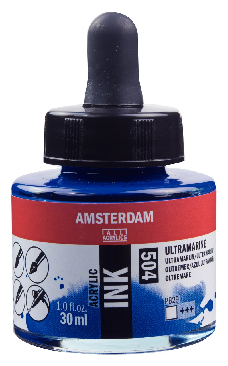 Royal Talens AMSTERDAM Acrylic Ink - Ultramarin 504 (30ml)