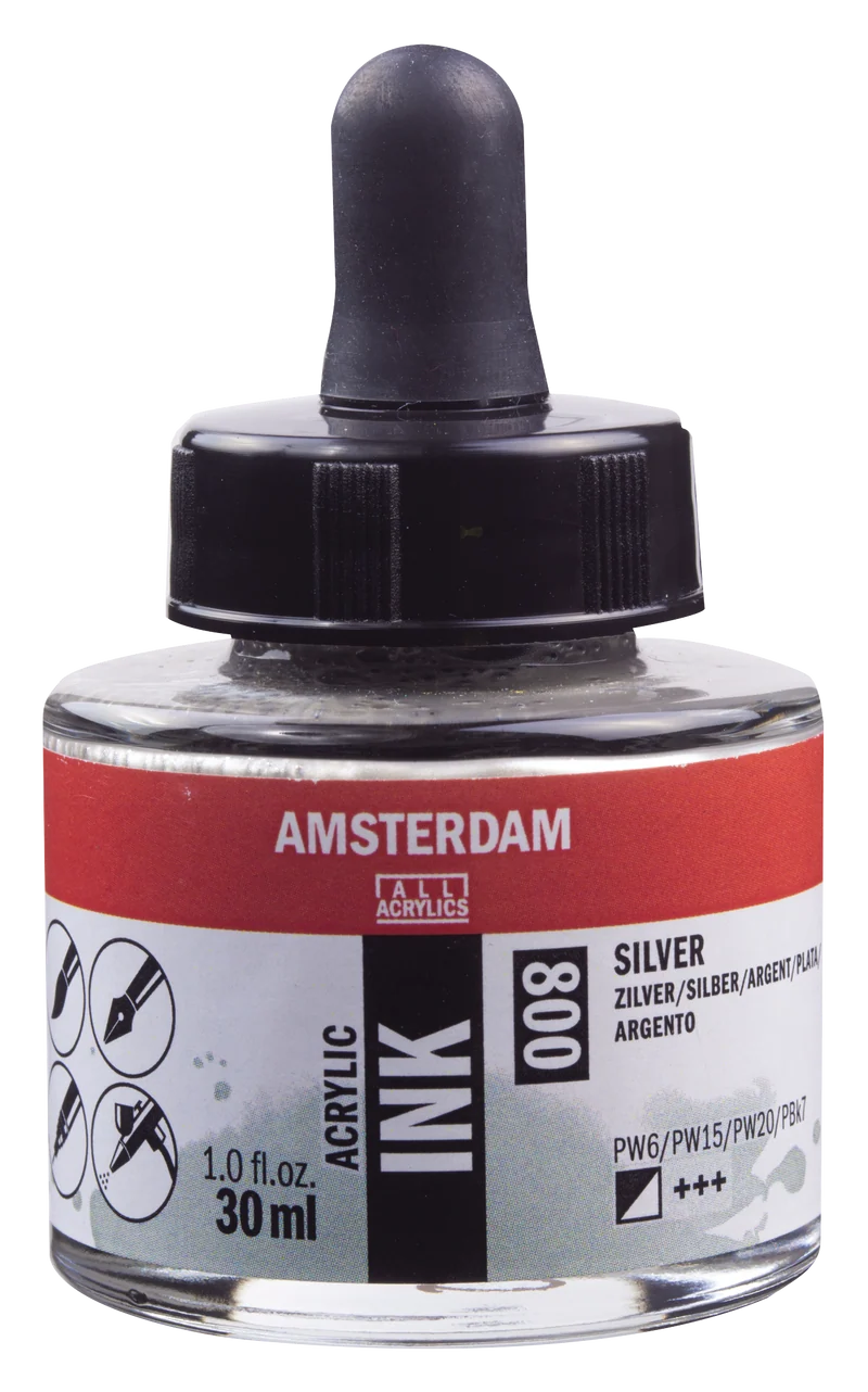 Royal Talens AMSTERDAM Acrylic Ink - Silber 800 (30ml)