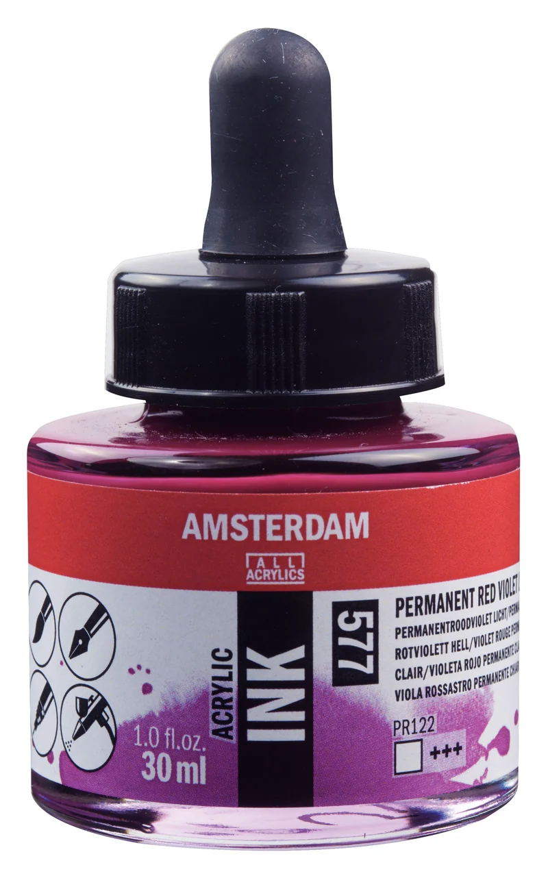 Royal Talens AMSTERDAM Acrylic Ink - Rotviolett Hell Permanent 577 (30ml)