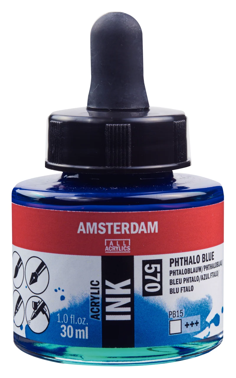 Royal Talens AMSTERDAM Acrylic Ink - Phthaloblau 570 (30ml)