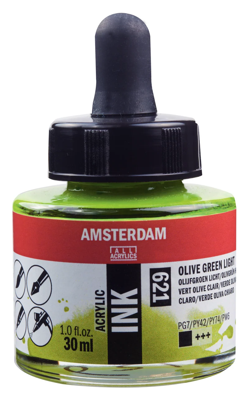 Royal Talens AMSTERDAM Acrylic Ink - Olivgrün Hell 621 (30ml)