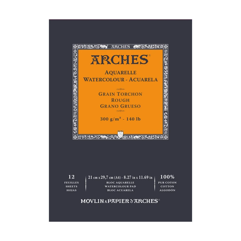 Μπλοκ ακουαρέλας ARCHES Aquarelle Rough φυσικό λευκό 300 g/m² – 12 φύλλα