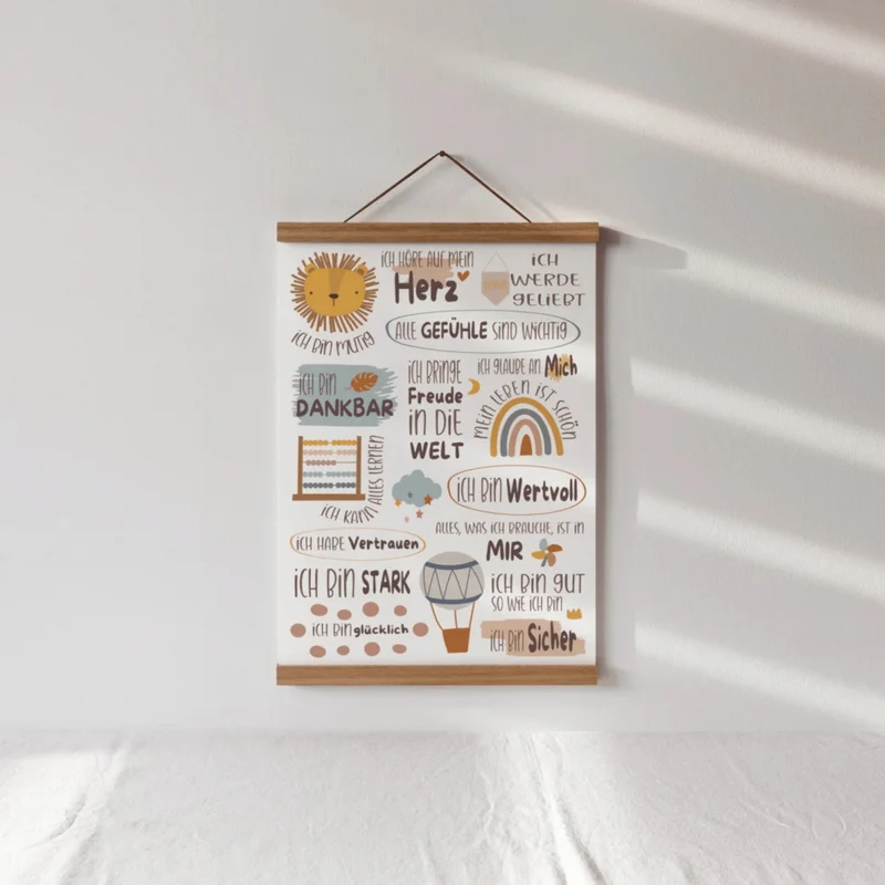 Modern Kids Art - Poster Affirmationen Harmonie 2