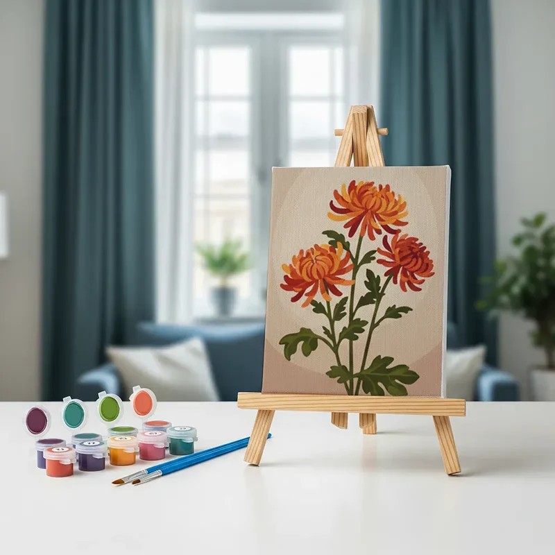 Malen nach Zahlen – 6 Mini-Gemälde - Herbstblüte