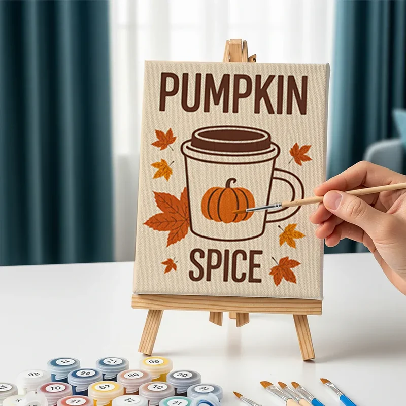Malen nach Zahlen – 6 Mini-Gemälde - Gemütliche Herbst-Essentials