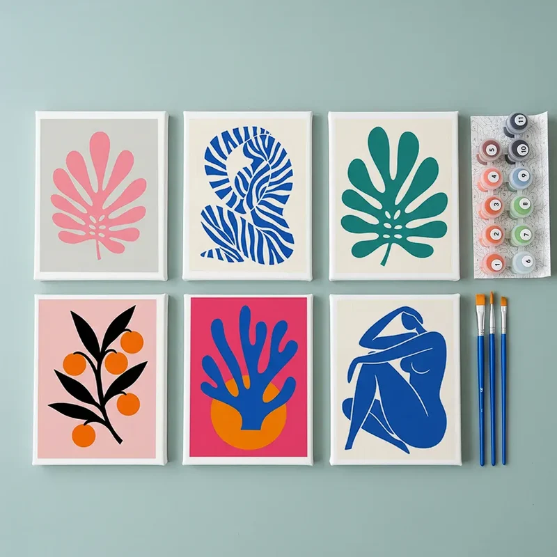 Malen nach Zahlen – 6 Mini-Gemälde - Moderne Matisse