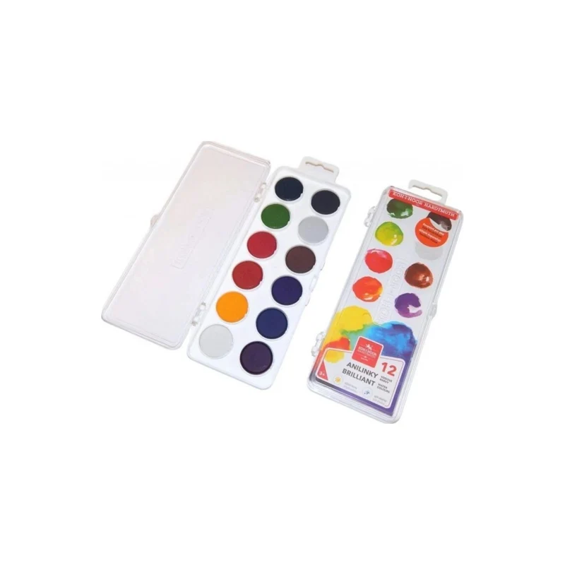 KOH-I-NOOR | Anilinky Brillant Watercolours Wasserfarbe Aquarellfarbe Set 12 Farben Künstlerfarbe