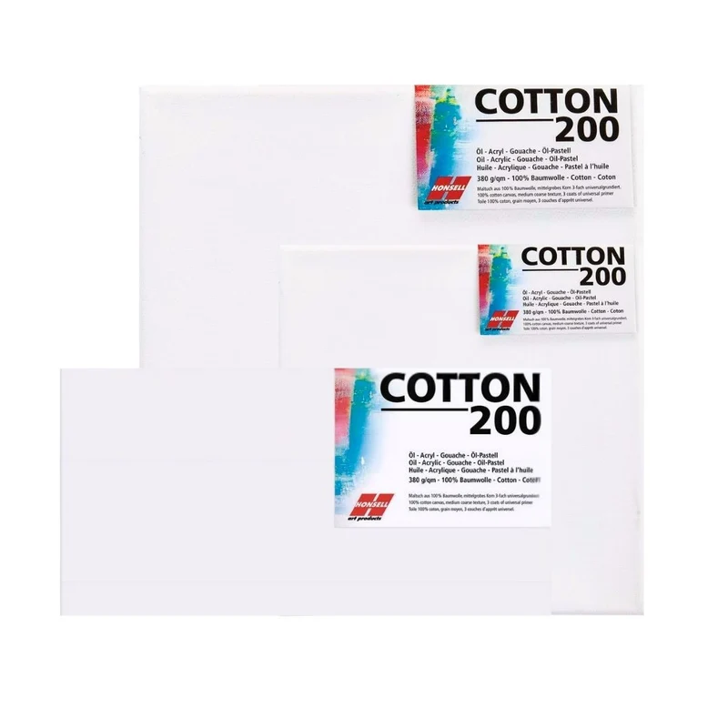 Honsell | Cotton 200 Keilrahmen Baumwolle Leinwand Rechteckig & Quadratisch 380 g/m²