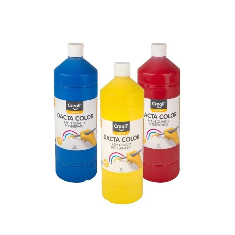 Creall | Dacta Color Plakatfarbe 1L Flasche Wasserbasiert, Mischbar & wasserverdünnbar