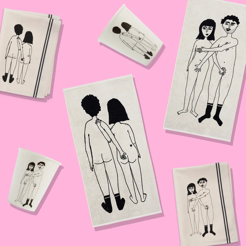 Naked Couple Bundle | Illustrationen für Küche, Bad & Alltag
