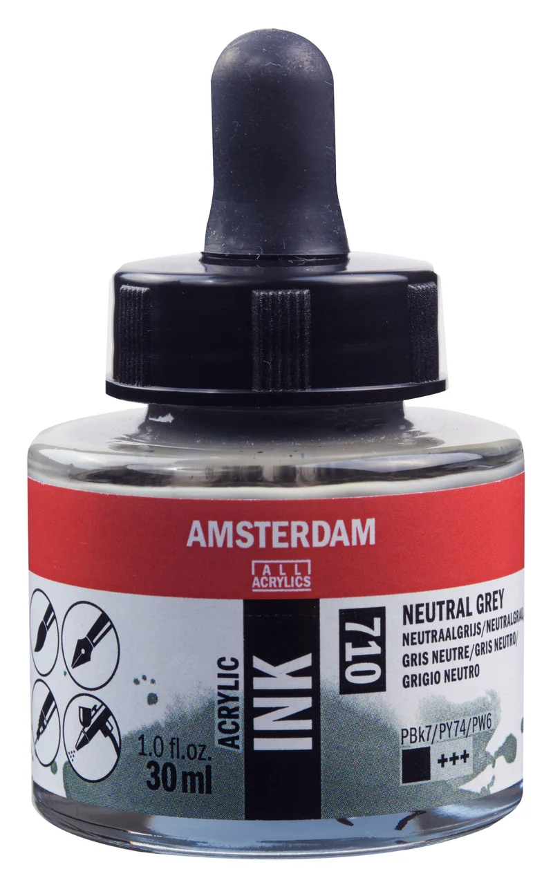 Royal Talens AMSTERDAM Acrylic Ink - Grau Neutral 710 (30ml)